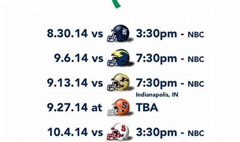 notre dame football schedule